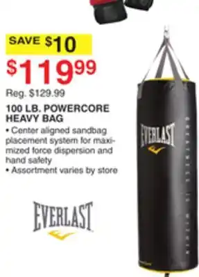 Dunham's Sports Everlast 100 lb. powercore heavy bag offer
