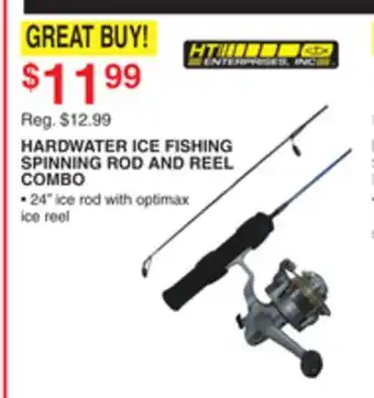 Dunham's Sports Hardwater ice fishing spinning rod and reel combo offer
