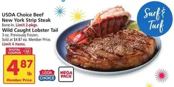 Safeway USDA Choice Beef New York Strip Steak offer