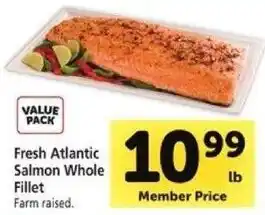 Safeway Fresh Atlantic Salmon Whole Fillet offer