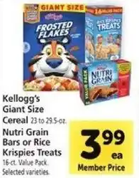 Safeway Kellogg's Giant Size Cereal offer