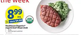 Lidl Steakhouse organics organic beef ribeye steak offer