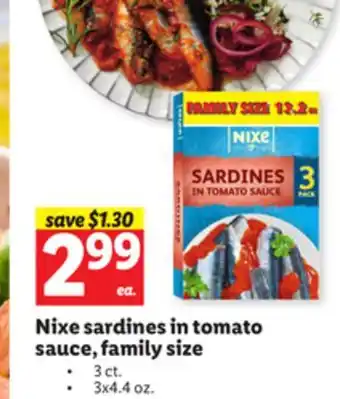 Lidl Nixe sardines in tomato sauce, family size offer