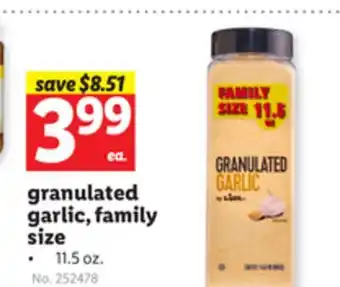 Lidl Granulated garlic, family size offer