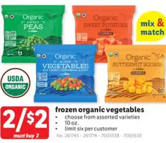 Lidl Frozen organic vegetables offer