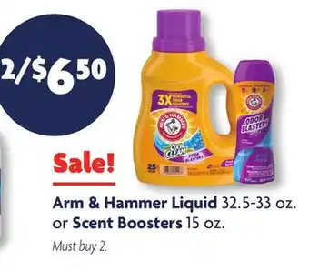 Family Dollar Arm & hammer liquid 32.5-33 oz. or scent boosters 15 oz offer