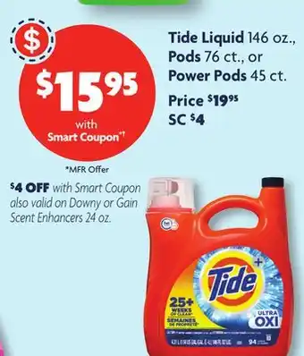 Family Dollar Tide liquid 146 oz., pods 76 ct., or power pods 45 ct offer