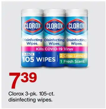 Target Clorox 3-pk. 105-ct. disinfecting wipes offer