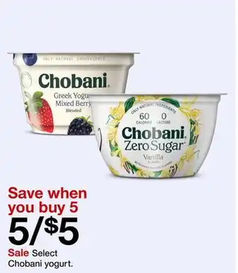 Target Select chobani yogurt offer