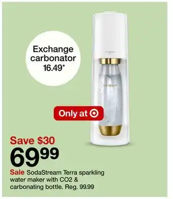 Target Sodastream terra sparkling water maker with co2 & carbonating bottle offer