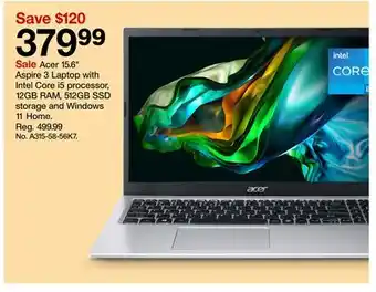 Target Acer 15.6 aspire 3 laptop with intel core i5 processor, 12gb ram, 512gb ssd storage and windows 11 home offer