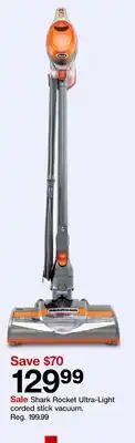 Target Shark rocket ultra-light corded stick vacuum offer
