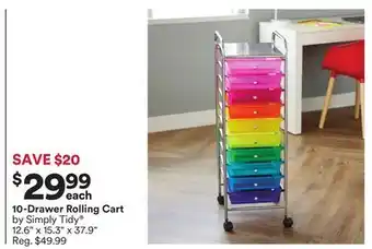 Michaels 10-drawer rolling cart by simply tidy offer
