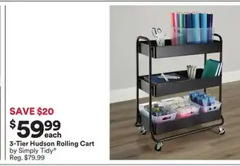 Michaels 3-tier hudson rolling cart by simply tidy offer