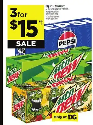 Dollar General Pepsi or mtn dew offer