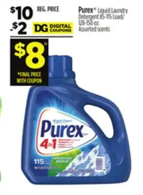 Dollar General Purex liquid laundry detergent offer