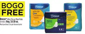 Dollar General Breeze ultra thin or maxi pads offer