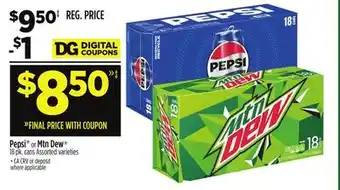 Dollar General Pepsi or mtn dew offer