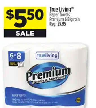 Dollar General True living paper towels offer