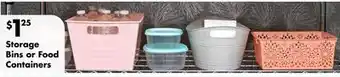 Dollar Tree Storage bins or food containers offer