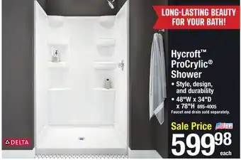 Menards Hycroft procrylic shower offer