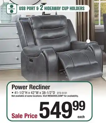 Menards Power recliner offer