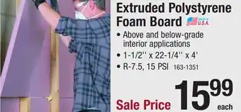 Menards Extruded polystyrene foam board offer