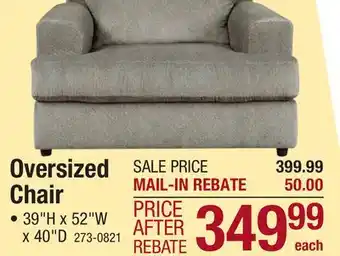 Menards Oversized chair offer