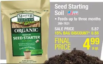 Menards Seed starting soil offer