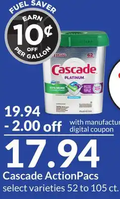 Hy-Vee Cascade actionpacs offer