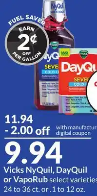 Hy-Vee Vicks nyquil, dayquil or vaporub offer