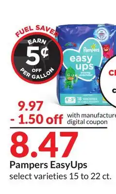 Hy-Vee Pampers easyups offer