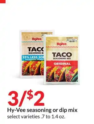 Hy-Vee Hy-vee seasoning or dip mix offer