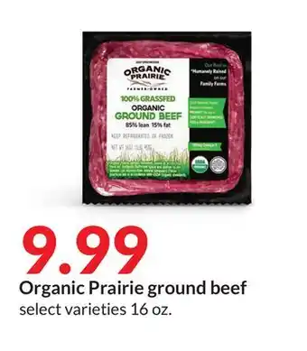 Hy-Vee Organic prairie ground beef offer