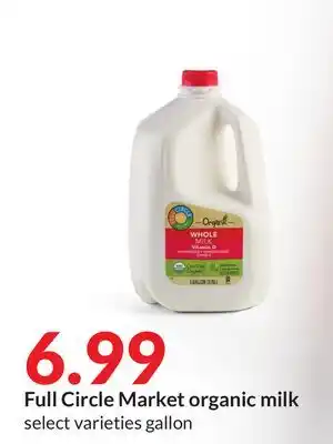 Hy-Vee Full circle market organic milk offer