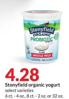 Hy-Vee Stonyfield organic yogurt offer