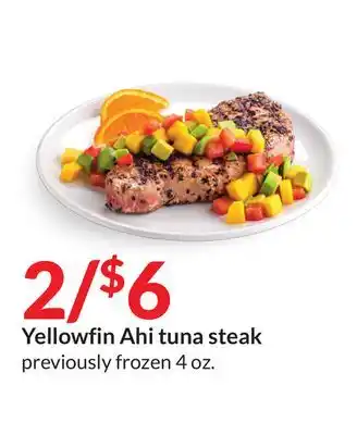 Hy-Vee Yellowfin ahi tuna steak offer