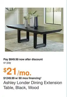 Ashley Furniture Ashley londer dining extension table, black, wood offer