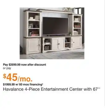 Ashley Furniture Havalance 4-piece entertainment center with 67'' tv stand offer