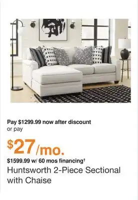 Ashley Furniture Huntsworth 2-piece sectional with chaise offer