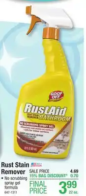 Menards Rust stain remover offer