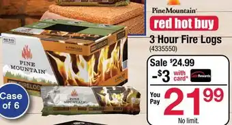 Ace Hardware Pine mountain 3 hour fire logs offer