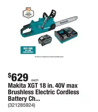 The Home Depot Makita xgt 18 in. 40v max brushless electric cordless battery chainsaw kit (5.0ah) offer
