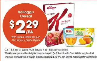Ralphs Kellogg's cereal offer