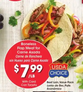 Ralphs Boneless flap meat for carne asada offer