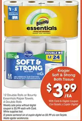 Ralphs Kroger soft & strong bath tissue offer