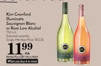 Pavilions Kim crawford illuminate sauvignon blanc or rosé low alcohol offer