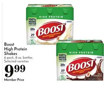 Pavilions Boost high protein shakes offer