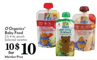 Pavilions O organics baby food offer