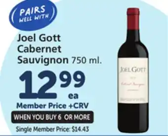 Vons Joel gott cabernet sauvignon offer